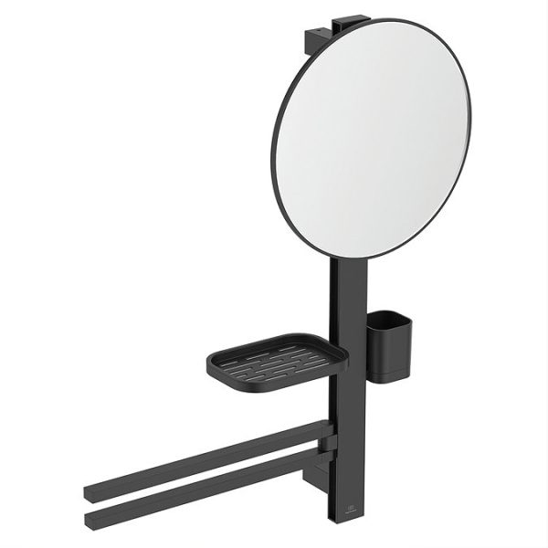Ideal Standard Alu+ Silk Black 320mm Mirror & Beauty Bar - Image 2
