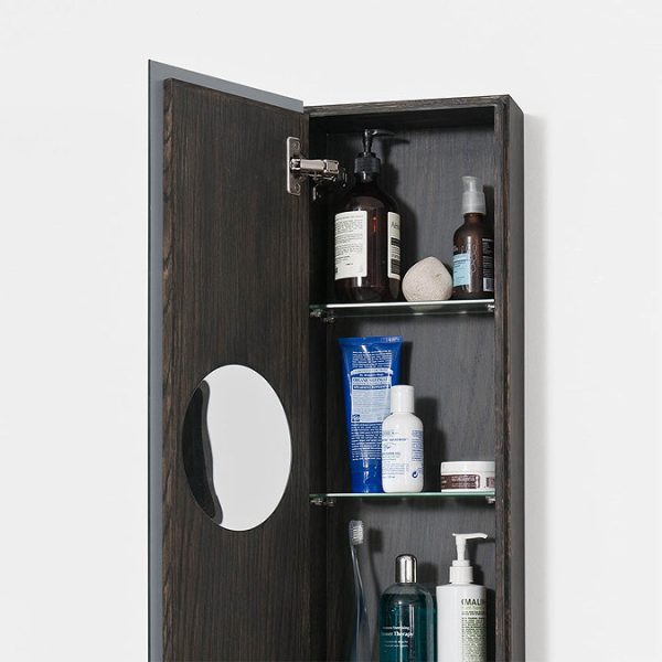1622mm Slimline Tall Mirror Cabinet Dark Oak - Image 4