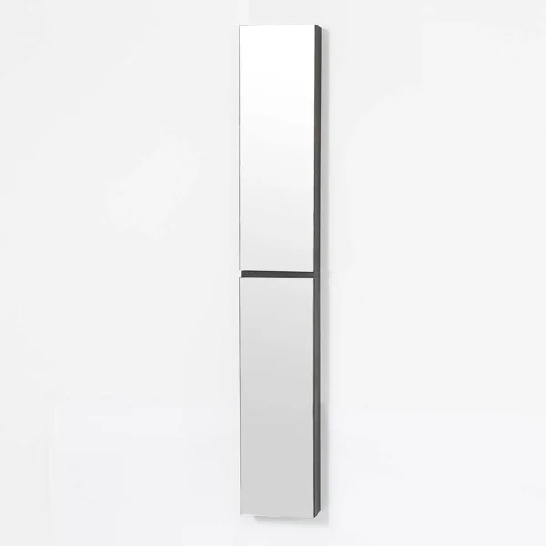 1622mm Slimline Tall Mirror Cabinet Dark Oak