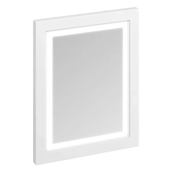 Burlington Framed 60 Mirror with LED Illumination   Matt White