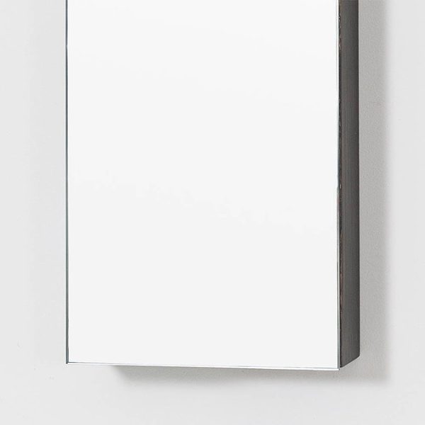 800mm Slimline Mirror Cabinet Dark Oak - Image 5