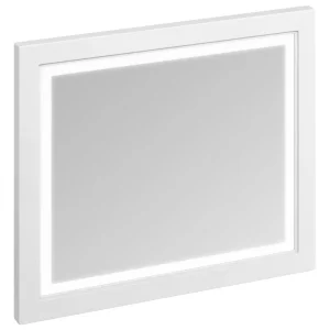 Burlington Framed 90 Mirror with LED Illumination   Matt White