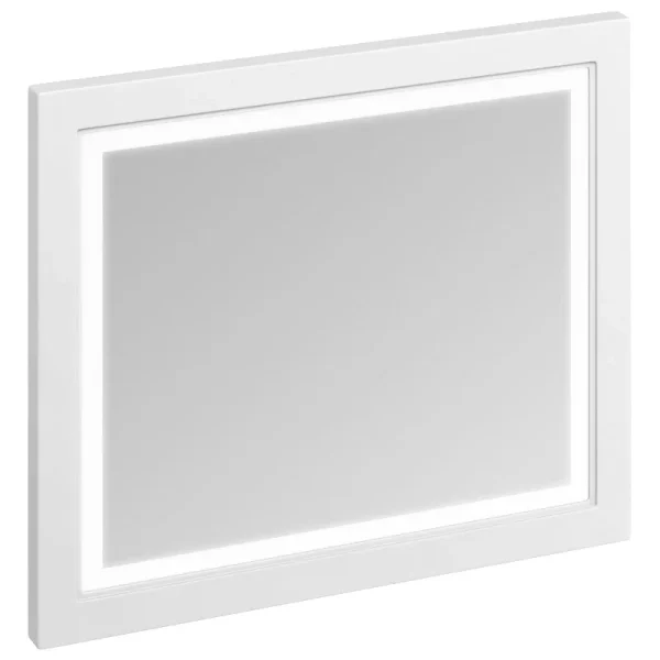 Burlington Framed 90 Mirror with LED Illumination   Matt White