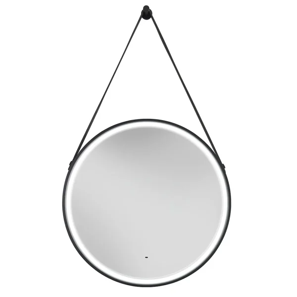 Heritage Amberley Black 800mm Illuminated Circular Mirror with Demister Pad