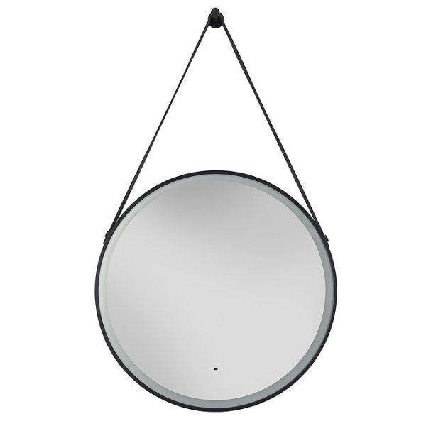 Heritage Amberley Black 800mm Illuminated Circular Mirror with Demister Pad - Image 2