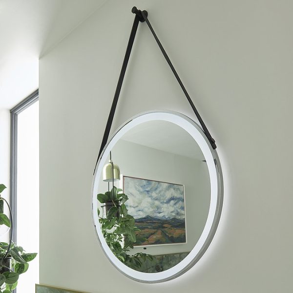 Heritage Amberley Chrome 800mm Illuminated Circular Mirror with Demister Pad - Image 2