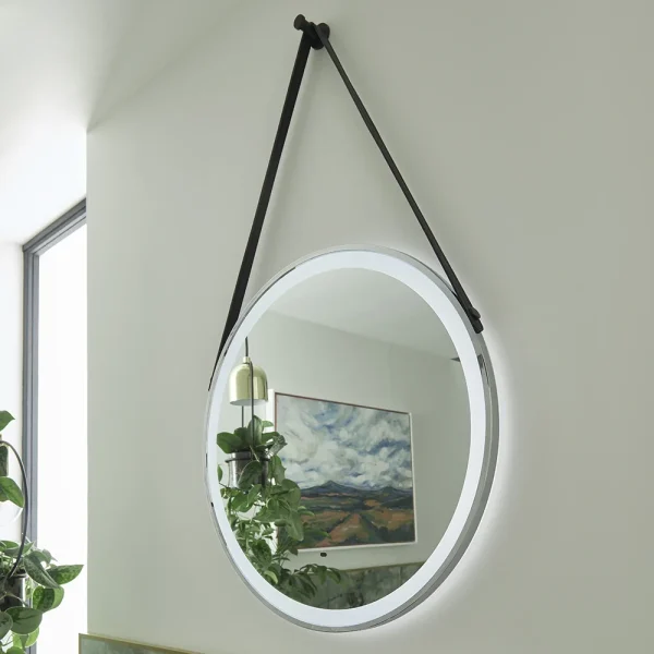 Heritage Amberley Chrome 590mm Illuminated Circular Mirror with Demister Pad