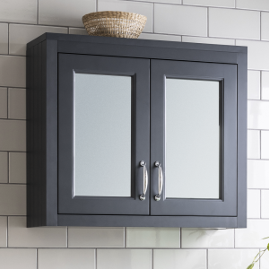Chatsworth 690mm Graphite 2 Door Mirror Cabinet