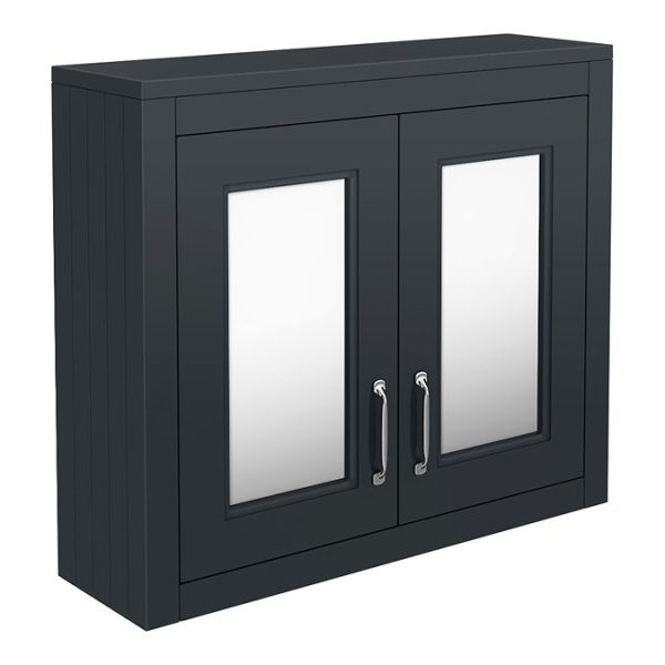 Chatsworth 690mm Graphite 2 Door Mirror Cabinet - Image 7