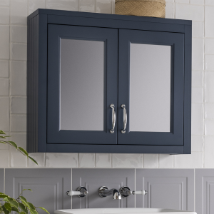Chatsworth 690mm Blue 2 Door Mirror Cabinet