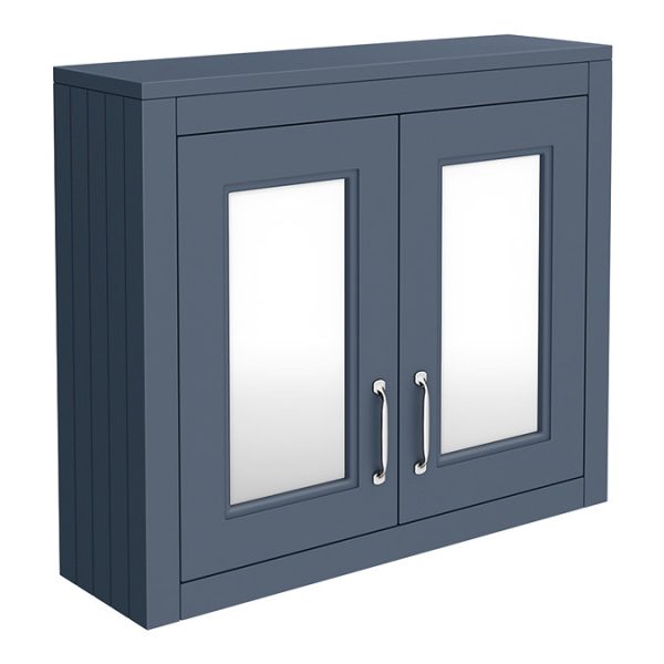 Chatsworth 690mm Blue 2 Door Mirror Cabinet - Image 2