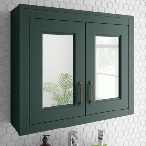 Chatsworth 690mm Green 2 Door Mirror Cabinet