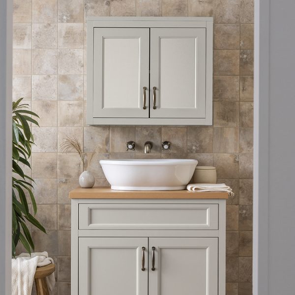 Chatsworth 690mm Grey 2 Door Mirror Cabinet - Image 5
