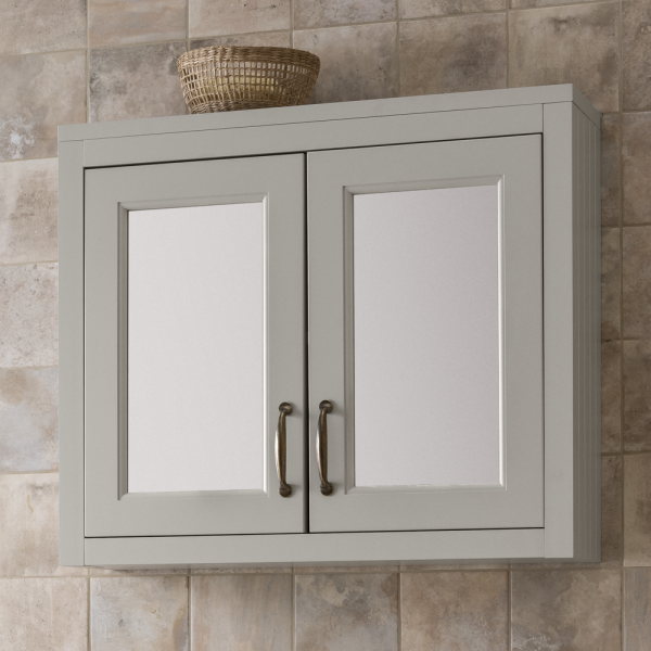 Chatsworth 690mm Grey 2 Door Mirror Cabinet