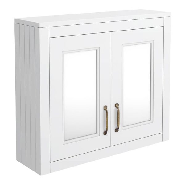 Chatsworth 690mm White 2 Door Mirror Cabinet - Image 5
