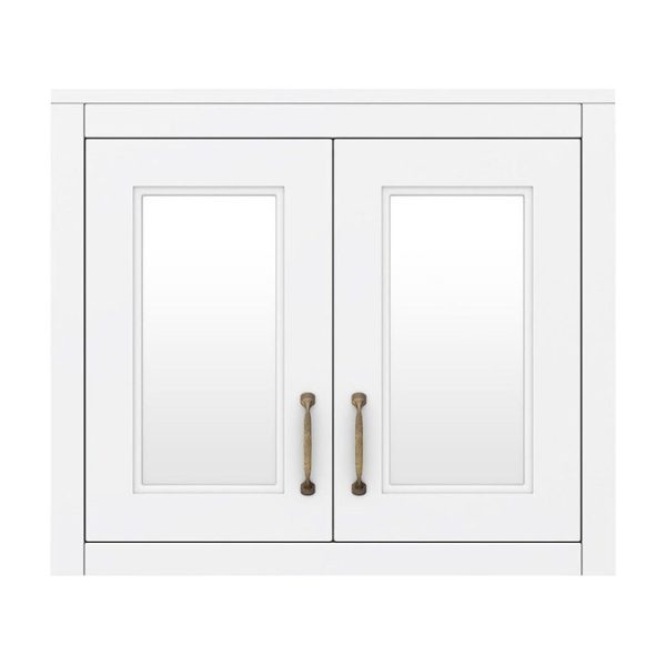 Chatsworth 690mm White 2 Door Mirror Cabinet - Image 6