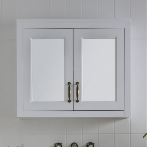 Chatsworth 690mm White 2 Door Mirror Cabinet
