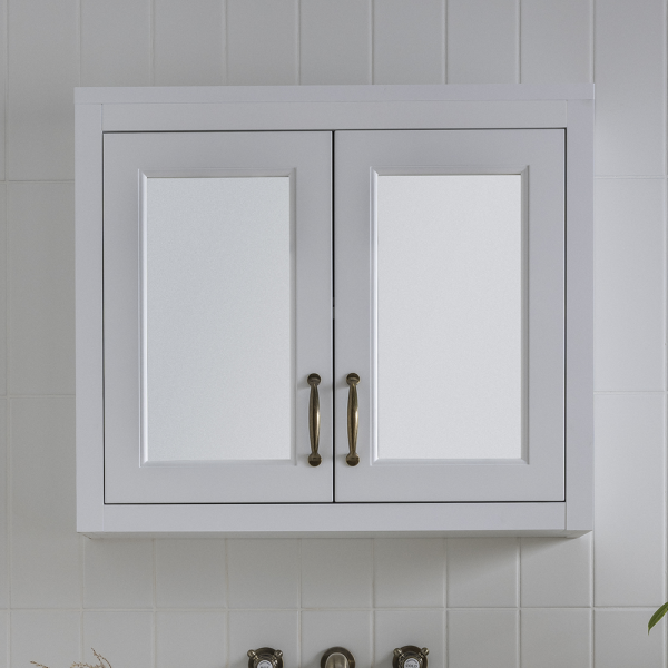 Chatsworth 690mm White 2 Door Mirror Cabinet