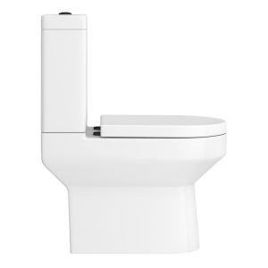 Metro Rimless Close Coupled Toilet with Soft Close Seat (Matt Black Flush + Hinges)
