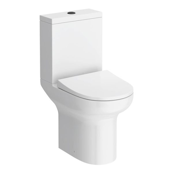 Metro Compact Toilet (Matt Black Flush + Hinges) 555mm Projection - Image 3