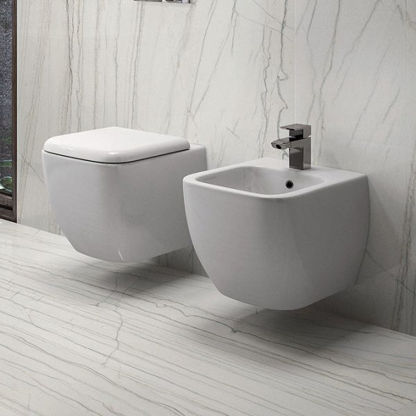 RAK Metropolitan Wall Hung Rimless Pan + Soft Close Seat - Image 2
