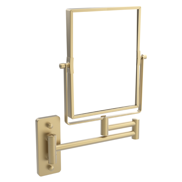 Milan Square Wall Mounted Cosmetic Mirror   Brushed Brass
