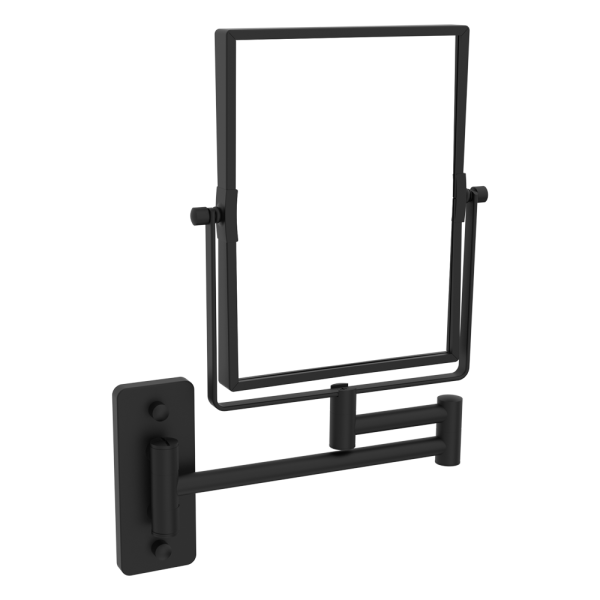 Milan Square Wall Mounted Cosmetic Mirror   Matt Black
