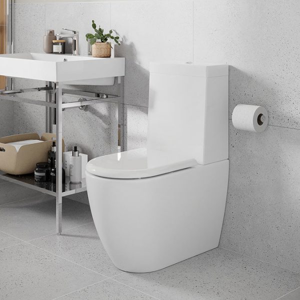 Britton Bathrooms Milan Rimless Close Coupled Toilet + Soft Close Seat - Image 5