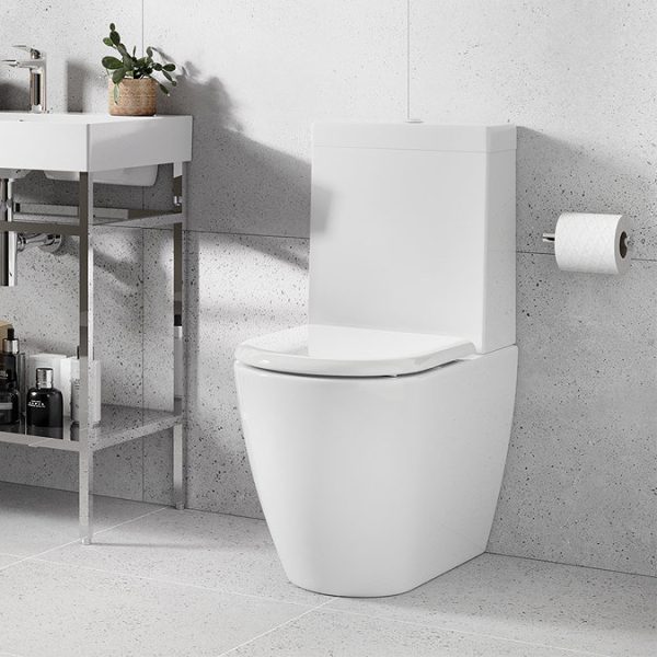 Britton Bathrooms Milan Rimless Close Coupled Toilet + Soft Close Seat - Image 2