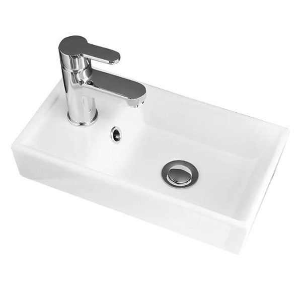AquaSure Milan Small Floor Standing PVC Vanity Basin Unit Gloss White (W400 x D220mm) 100% Waterproof - Image 3
