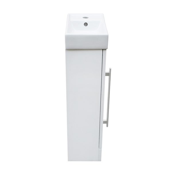 AquaSure Milan Small Floor Standing PVC Vanity Basin Unit Gloss White (W400 x D220mm) 100% Waterproof - Image 7