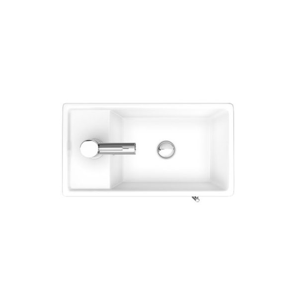 Milan Small Floor Standing Vanity Basin Unit   Gloss White (W400 x D222mm) - Image 2