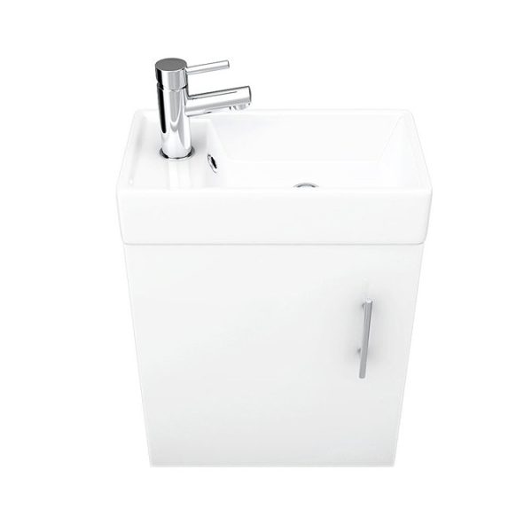 Milan Modern Wall Hung Basin Vanity Unit   Gloss White (W400 x D222mm) - Image 5