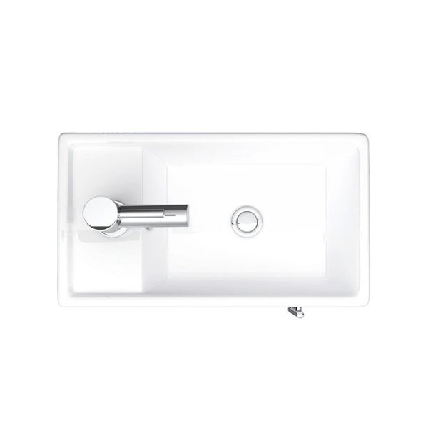 Milan Modern Wall Hung Basin Vanity Unit   Gloss White (W400 x D222mm) - Image 2
