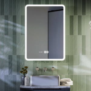 Toreno 500 x 700mm Ambient LED Bluetooth Mirror with Touch Sensor, Dimmer, Anti Fog, Digital Clock and Shaving Port