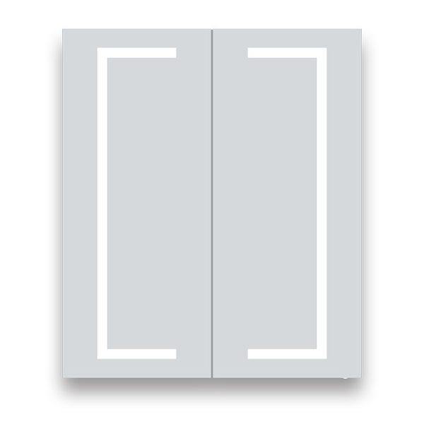 Toreno 600 x 700mm LED Illuminated 2 Door Mirror Cabinet with Motion Sensor - Image 3