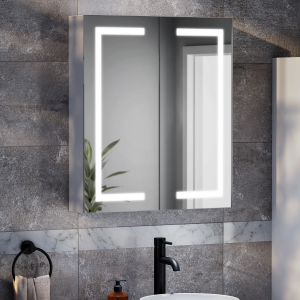 Toreno 600 x 700mm LED Illuminated 2 Door Mirror Cabinet with Motion Sensor