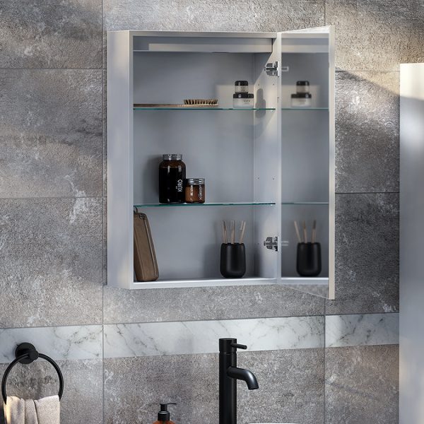 Toreno 400 x 600mm LED Illuminated Mirror Cabinet with Motion Sensor and Anti Fog - Image 5