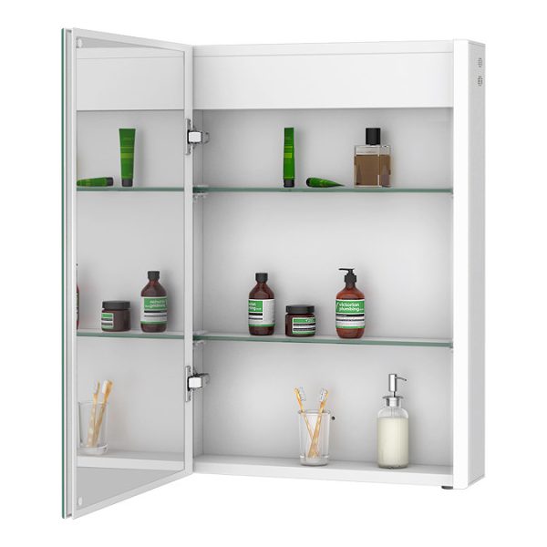 Toreno 500 x 700mm LED Illuminated Bluetooth Mirror Cabinet with Motion Sensor, Anti Fog & Shaving Socket - Image 5