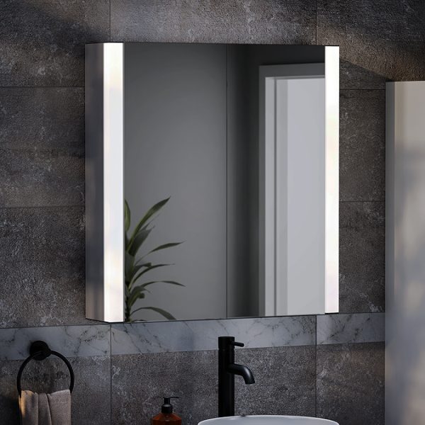 Toreno 700 x 650mm LED Illuminated 2 Door Bluetooth Mirror Cabinet with Motion Sensor, Anti Fog & Shaving Socket - Image 2