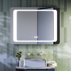 Toreno 800 x 600mm LED Illuminated Mirror with Anti Fog, Dimmer, Touch Sensor, Time/Temperature Display and Shaving Port