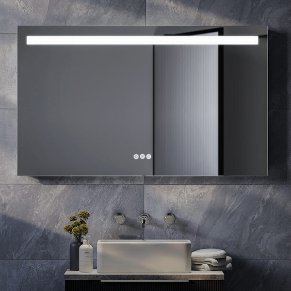 Toreno 1000 x 600mm Landscape LED Back lit Bluetooth Mirror with Touch Sensor and Anti Fog - Image 5