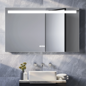 Toreno 1000 x 600mm Landscape LED Back lit Bluetooth Mirror with Touch Sensor and Anti Fog