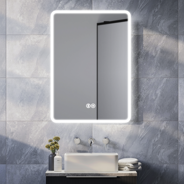 Toreno 500x700mm Ambient Colour Change LED Bluetooth Mirror with Touch Sensor and Anti Fog
