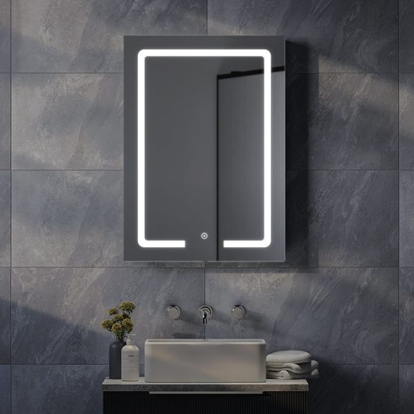 Toreno 500x700mm LED Illuminated Mirror with Anti Fog Demist, Dimmer and Touch Sensor - Image 2
