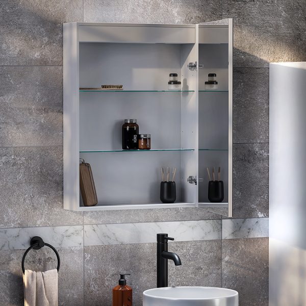 Toreno 500 x 700mm LED Illuminated Strip Mirror Cabinet with Motion Sensor - Image 5