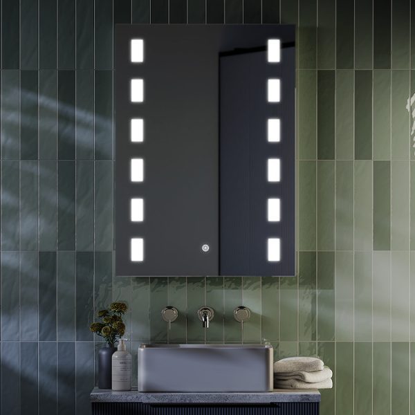 Toreno 500x700mm LED Illuminated Mirror with Touch Sensor and Dimmer - Image 2
