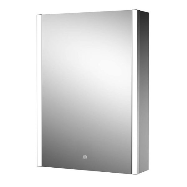 Arezzo 500 x 700mm LED Illuminated Mirror Cabinet with Anti Fog, Dimmer, Touch Sensor and Shaver Socket - Image 4
