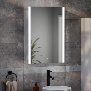 Arezzo 500 x 700mm LED Illuminated Mirror Cabinet with Anti Fog, Dimmer, Touch Sensor and Shaver Socket