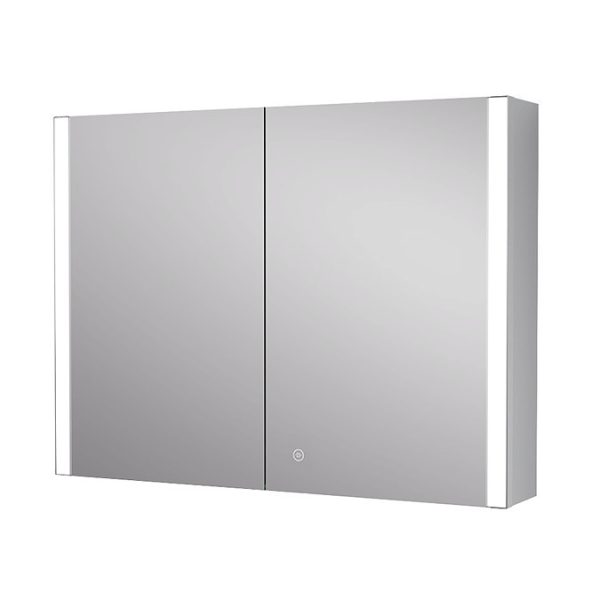 Arezzo 800 x 600mm LED Illuminated Mirror Cabinet with Anti Fog, Dimmer, Touch Sensor and Shaver Socket - Image 3